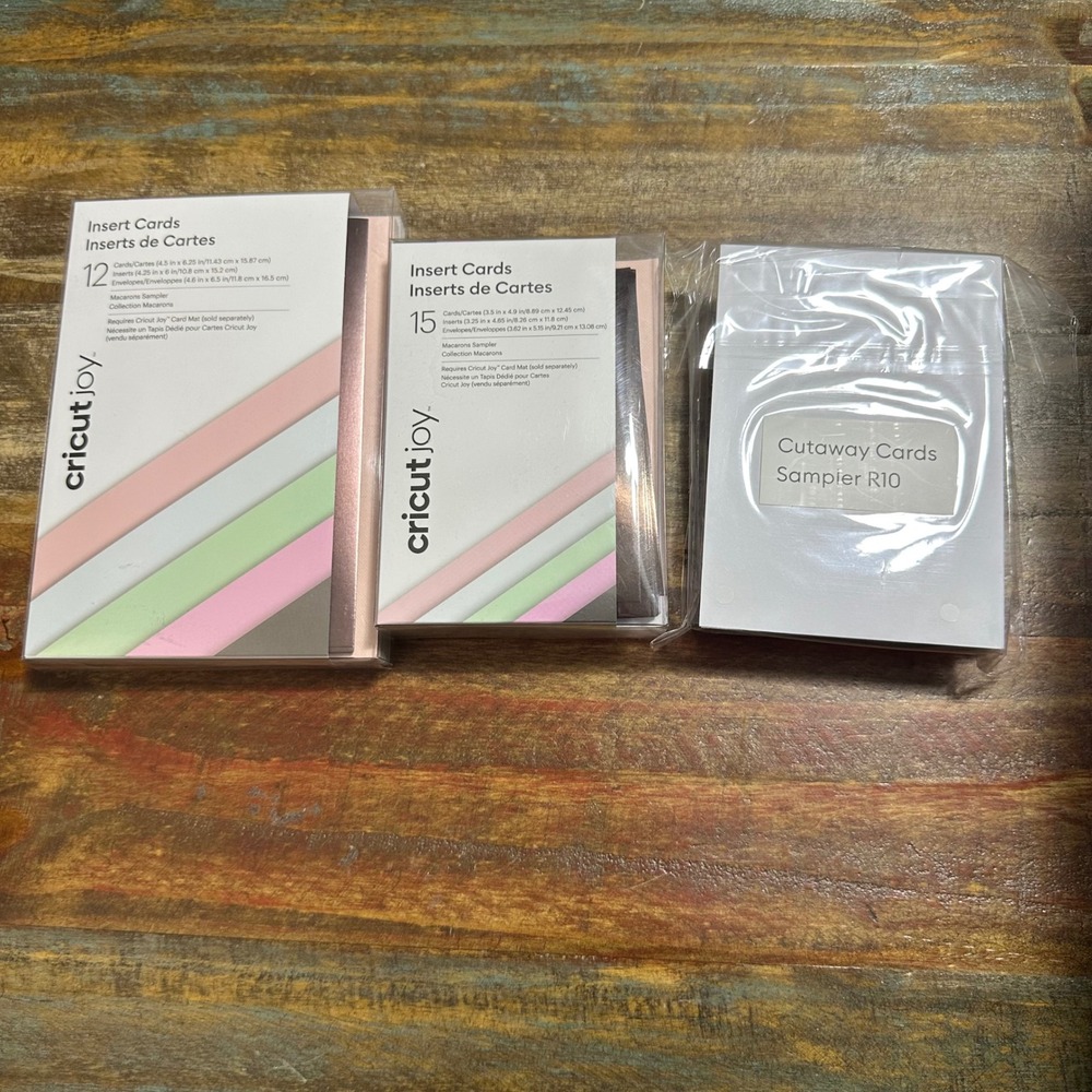 Cricut Joy Insert Cards Macarons Sampler & Cutaway Cards Sampler R10‎ Bundle